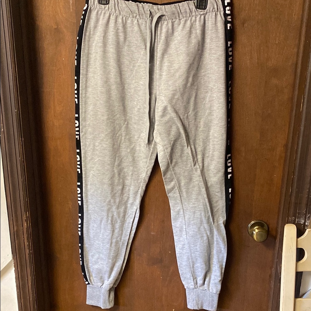 Roma Gray and Black Joggers with Sporty Stripe